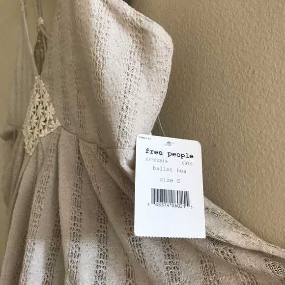 FREE PEOPLE NWT beige babydoll ballet top - Picture 3 of 8